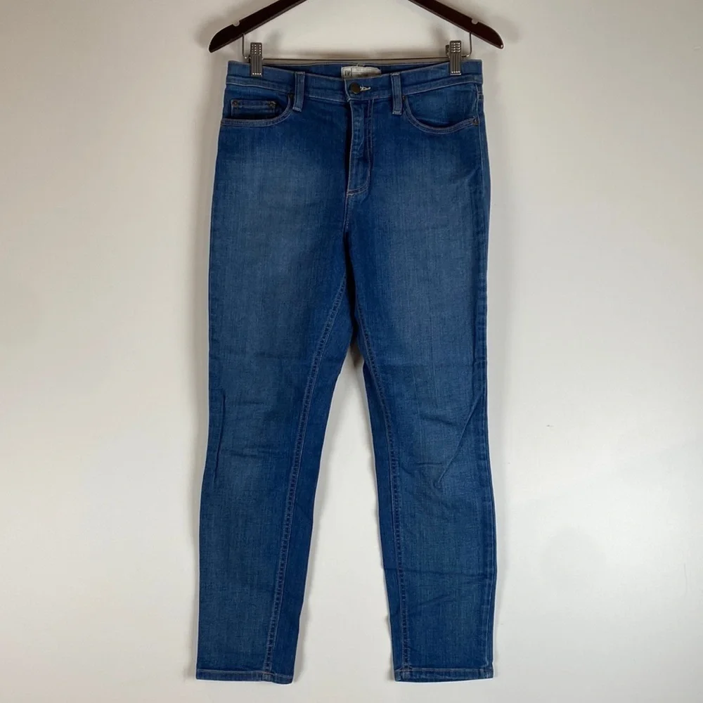 Free People Womens Blue High Rise Denim Straight Leg Jeans 30 x 27 Style 8175